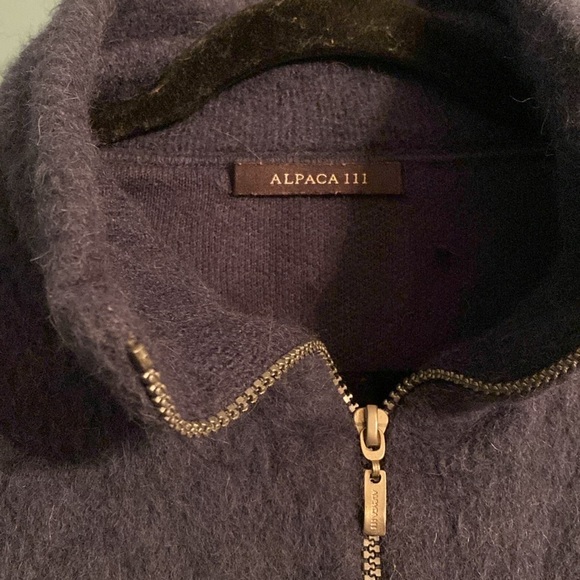 Alpaca 111 women’s zip up light jacket /cardigan - blue - size large - Picture 2 of 6